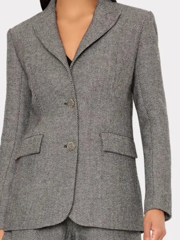 Nwt Womens Milly Grey Multi (Item- 2) Wool Blend Palmer Tweed Blazer Jacket 4